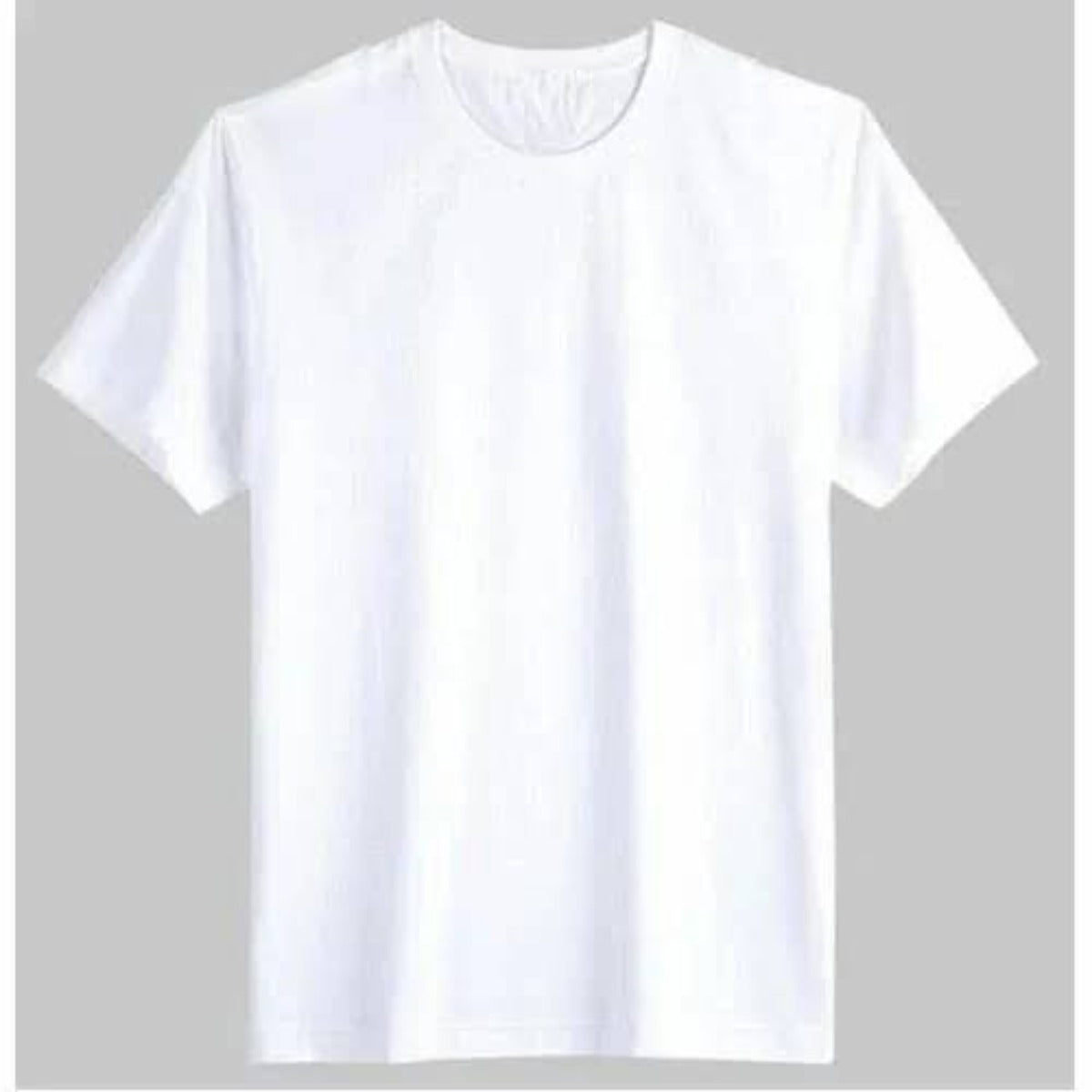 white plain basic round neck